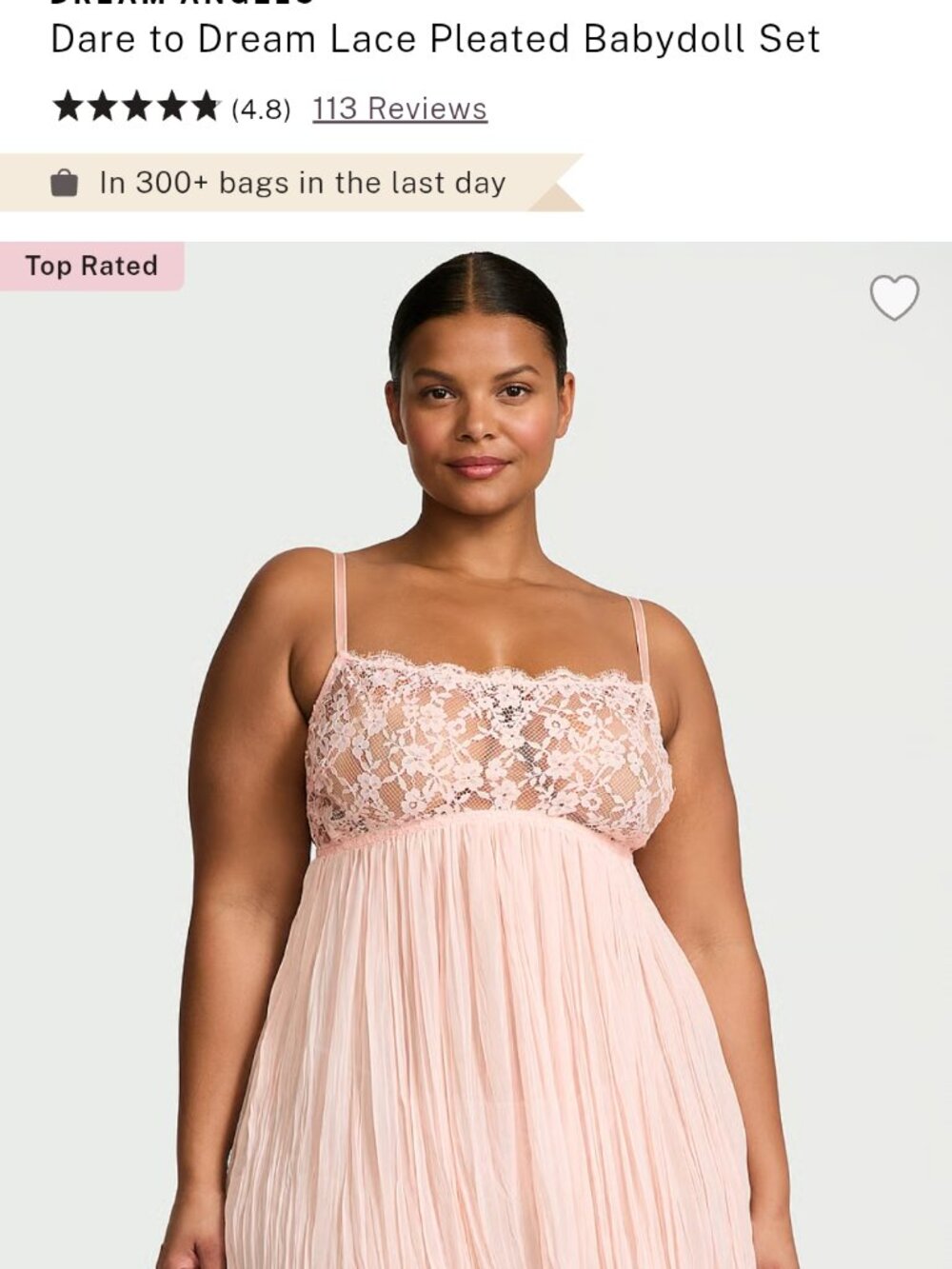 Victoria's Secret Dare to Dream Lace Babydoll Set